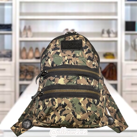 Marc Jacobs Green and Brown Camouflage Backpack Multi-Host Pick - Picture 3 of 16